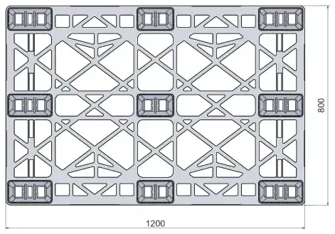 Pallet plástico 80x120x14 Encaixe, foto 2 de 3